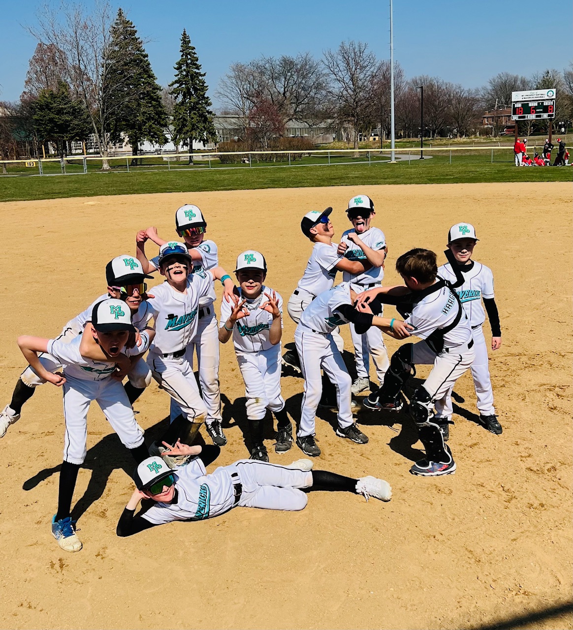 12U Mavs having fun on the field