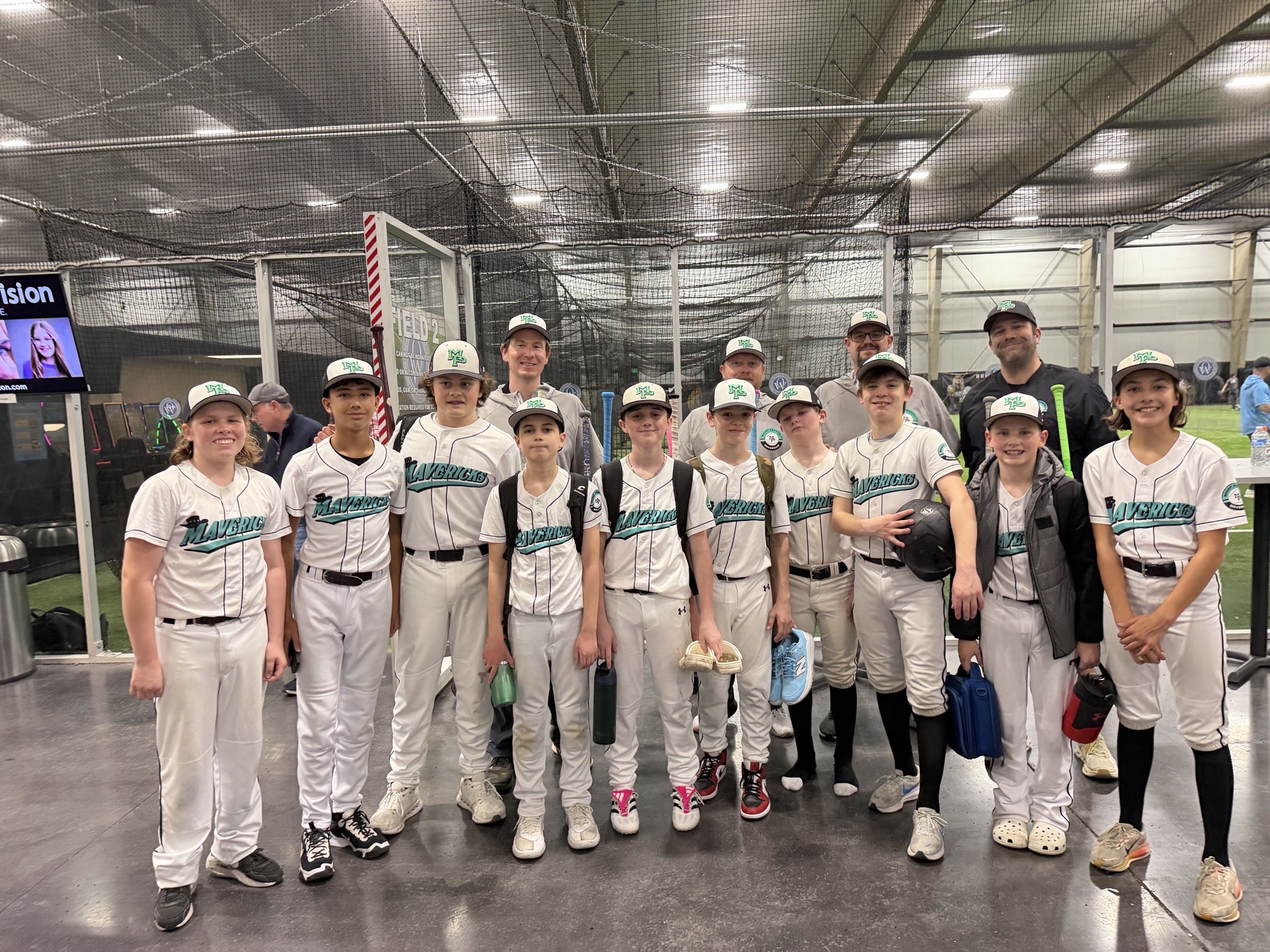 Mavericks team at an indoor facility