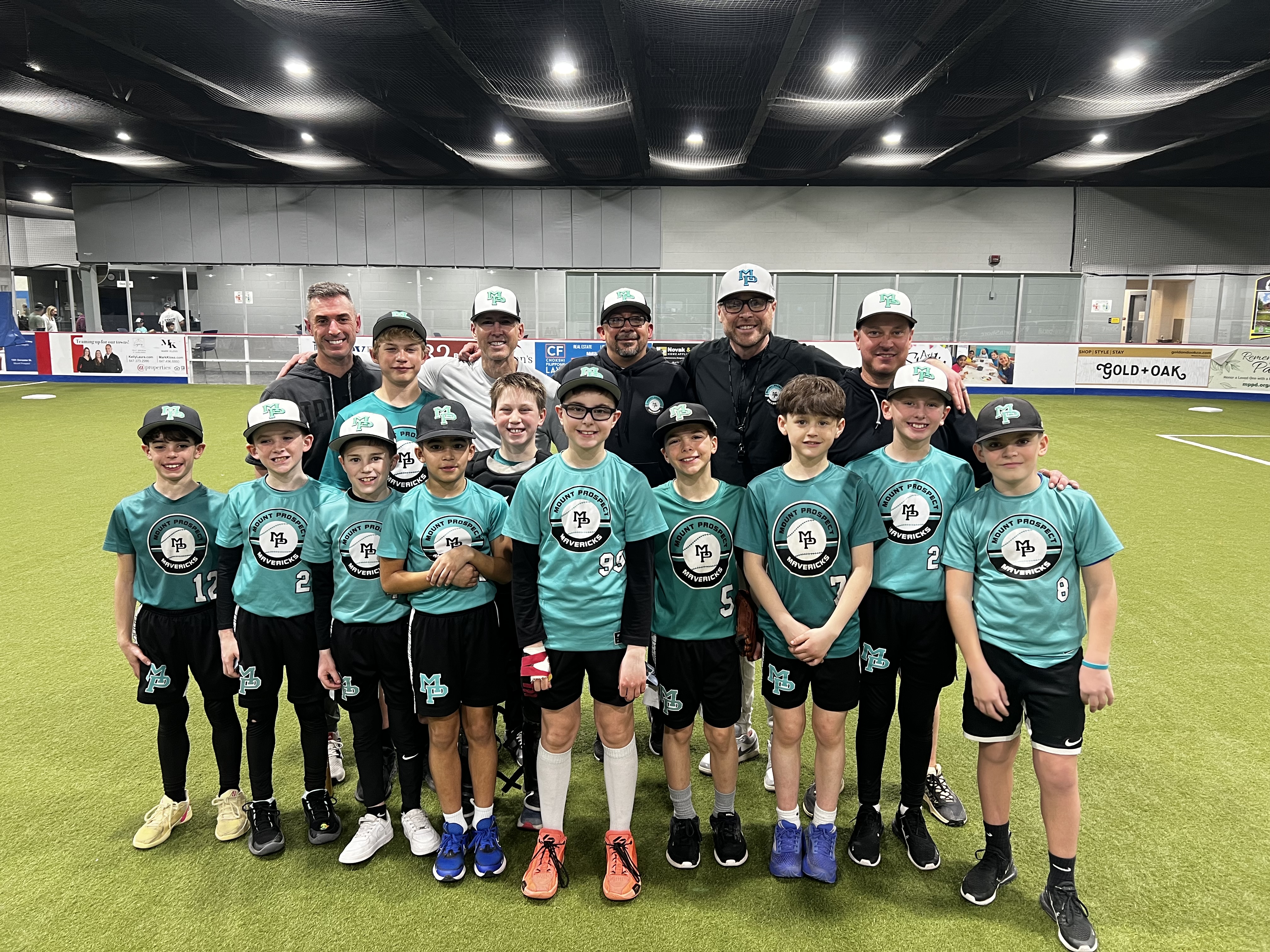 Mavericks team at indoor training facility